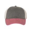 Sportsman SP510 Men's Pigment-Dyed Trucker Cap in Black/Cardinal/Stone size Adjustable | Cotton/Polyester Blend