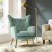 Wingback Chair - Etta Avenue™ Avianna 29.25" Wide Tufted Wingback Chair Wood/Polyester/Velvet/Metal in Green | 36.5 H x 29.5 W x 27.5 D in | Wayfair