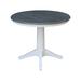 Lark Manor™ Thelma Solid Wood Pedestal Dining Table Wood in Gray/White | 29.9 H x 36 W x 36 D in | Wayfair 9F896656869E42959C69613F3DEDDD53