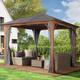 3x3 m Hardtop Gartenpavillon, inkl. 4 Seitenteile, loft grey