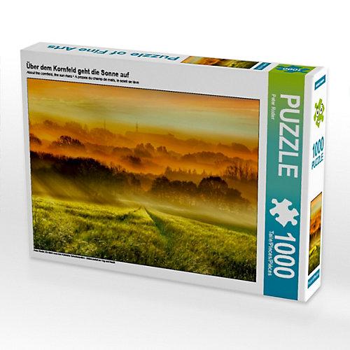 Puzzle Über dem Kornfeld geht die Sonne auf Foto-Puzzle Bild von Peter Roder Puzzle