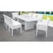 Monaco Rectangular Outdoor Patio Dining Table with with 6 Armless Chairs and 2 Chairs w/ Arms