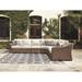 Signature Design by Ashley Beachcroft Beige 5-piece Outdoor Sectional - 118.75" W x 118.75" D x 38" H