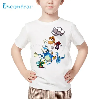 T-shirt Rayman ATIONS End Adventures Game Print pour garçons et filles T-shirt d'été blanc
