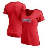 Women's Fanatics Branded Red Washington Nationals Plus Size Mascot In Bounds V-Neck T-Shirt