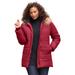 Plus Size Women's Classic-Length Quilted Puffer Jacket by Roaman's in Classic Red (Size 5X) Winter Coat