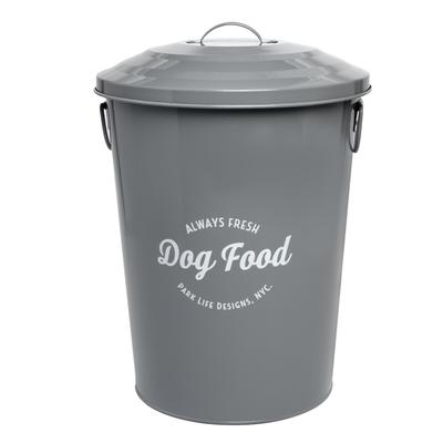 Andreas Grey Medium 21Lbs Pet Dog Cat Food Bin by Park Life Designs in Grey