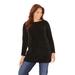 Plus Size Women's Chenille Pullover Tunic Sweater by Catherines in Black (Size 5X)