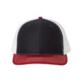 Richardson 112 Snapback Trucker Cap in Navy Blue/White/Red size Adjustable | 60/40 cotton/polyester