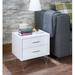 18"H Deoss Accent Night Table Night Stand with 2 Drawers in White