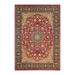 Overton Hand Knotted Wool Vintage Inspired Traditional Mogul Red Area Rug - 6'3" x 8'10"