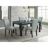 Picket House Furnishings Celine 5PC Dining Set- Table & Four Blue Velvet Chairs