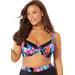Plus Size Women's Captain Underwire Bikini Top by Swimsuits For All in Blooming Floral (Size 8)