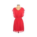 Buttons Casual Dress - Mini: Pink Solid Dresses - Women's Size Small