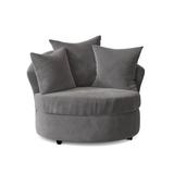 Barrel Chair - Andover Mills™ Alsup Barrel Chair Faux Leather/Polyester/Cotton/Other Performance Fabrics in Gray | 38 H x 46 W x 44 D in | Wayfair