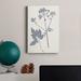 Winston Porter Navy Botanicals IV Premium Gallery Wrapped Canvas - Ready To Hang Canvas, in Gray/Indigo/Pink | 24 H x 24 W x 1 D in | Wayfair