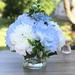 Primrue Hydrangea Floral Arrangement in Glass Vase Faux Silk in Blue | 12 H x 10 W x 10 D in | Wayfair 87E550D1ACEA49A2B11844EB2E38213A