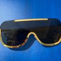 Gucci Accessories | Gucci Shield Sunglasses Gold And Black Metal Frame | Color: Black/Gold | Size: Os