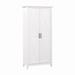 Bush Furniture Key West Tall Storage Cabinet with Doors in Pure White Oak - KWS266WT-03