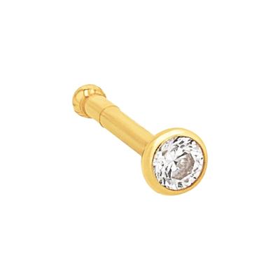 amor - Nasenpiercing für Damen, Gold 750, Zirkonia synth. Schmuck-Set 1 ct