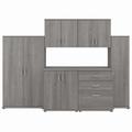 Bush Business Furniture Universal 108W 6 Piece Modular Storage Set with Floor and Wall Cabinets in Platinum Gray - UNS002PG