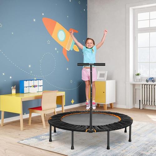 Goplus – Faltbares Kindertrampolin, Fitness Trampolin, Jumping Trampolin, mit Hoehenverstellbarer