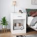 Ebern Designs Jarques Nightstand w/ 1 Drawer & Open Storage, Side Table w/ Shelf for Bedroom Wood in White | 23.6 H x 17.7 W x 15.7 D in | Wayfair