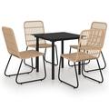 Bayou Breeze 5 Piece Outdoor Dining Set Glass/Wicker/Rattan | 31.5 W x 31.5 D in | Wayfair FA5C0B702F4D4E148F80DDA63F70BD77