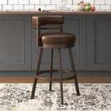 Wade Logan® Pollman Swivel Bar & Counter Stool Plastic in Brown | 34 H x 20 W x 21 D in | Wayfair 351BDE32CE81430AA0666F4E47F19489