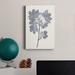 Winston Porter Navy Botanicals I Premium Gallery Wrapped Canvas - Ready To Hang Canvas, in Blue/Green/Indigo | 18 H x 12 W x 1 D in | Wayfair