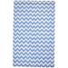 One of a Kind Hand-Tufted Modern 5' x 8' Chevron Wool Blue Rug - 5' x 8'