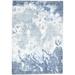 One of a Kind Hand-Woven Modern 4' x 6' Abstract Viscose Blue Rug - 4' x 6'