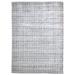 One of a Kind Hand-Woven Modern 6' x 9' Plaid Silk Grey Rug - 6' x 8'