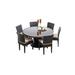 Napa 60 Inch Outdoor Patio Dining Table with 6 Armless Chairs