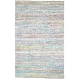 One of a Kind Flatweave Modern 5' x 8' Abstract Silk Multi Rug - 5' x 8'