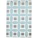 One of a Kind Hand-Tufted Modern 4' x 6' Geometric Wool Blue Rug - 4' x 6'