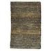 One of a Kind Hand-Knotted Modern 2' x 3' Trellis Wool Brown Rug - 2' x 3'