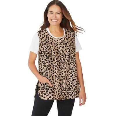 Plus Size Women's Snap-Front Apron by Only Necessities in Classic Leopard (Size 34/36)