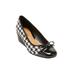Wide Width Women's The Jade Wedge by Comfortview in Houndstooth (Size 10 1/2 W)