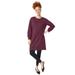 Plus Size Women's Blouson Sleeve Sweatshirt Tunic Dress by ellos in Midnight Berry (Size 30/32)