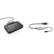 Philips ACC2310 Fußschalter, Fußpedal für Digitale Diktiersysteme von Philips, 3 Pedale, anthrazit & LFH9034 USB Audio Adapter für Kopfhörer oder Lautsprecher mit 3.5 mm, Klinkenstecker, schwarz