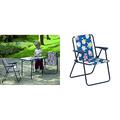 Best 35500020 Kinder-Camping-Tisch 60 x 40 cm, blau & BEST 35210020 Kinder-Camping-Klappsessel, blau