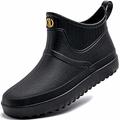 GURGER Wellies Mens Ankle Short Wellington Boots Rubber Rain Boots Waterproof Black Size 6