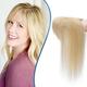 10inch Hair Toppers for Thinning Hair Women Real Hair #60 Platinum Blonde- Mono Base 100% Human Hair Extensions with Fringe Crown Clip in Hair Top Piece