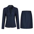 YFFUSHI Women 2 Pieces Skirts Suit Jacket Formal Ladies Office Business Blazer Coat Navy