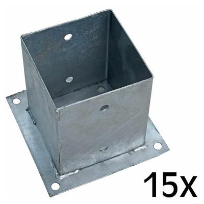 Aufschraubhülse Pfostenhülse 15x Pfostenträger 121 x 150 mm Aufschraubbodenhülse Image