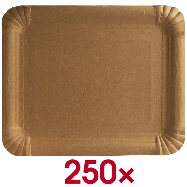 Papstar 250 Papp-Teller eckig braun - 16,5 x 20 cm braun, 1.5x20 cm Image
