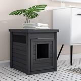 Archie & Oscar™ Littell ECOFLEX® Cat Litter Box Enclosure & End Table Manufactured Wood in Gray | 22 H x 18.5 W x 23.6 D in | Wayfair