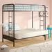 Viv + Rae™ Hinerman Twin Over Full Metal Futon Bunk Bed by Isabelle & Max™ Metal in Black, Size 72.5 H x 54.5 W x 78.0 D in | Wayfair