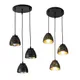 Plafonnier suspendu composé de 3 ampoules disponible en noir et en blanc idéal pour un salon ou